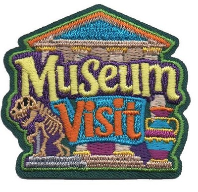 Girl Boy Cub MUSEUM VISIT Tour Fun Patch Badge SCOUT GUIDE History Art Day