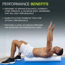 ProsourceFit Flex Foam Roller White 36" or 6"   High Density Muscle Massage Exer