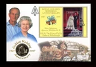 1997 Royal Golden Wedding Anniversary Coin Cover with Jersey £5 coin
