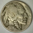 1921 S Buffalo Nickel Five Cents Coin Circulated 5c Damaged Obverse Scratched 5c
