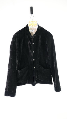 Noa Noa pinstripe velvet short jacket in black size 40/UK10