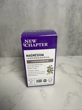 New Chapter Magnesium + Ashwagandha Dietary Supplement 30 Tabs. 325mg exp 04/27