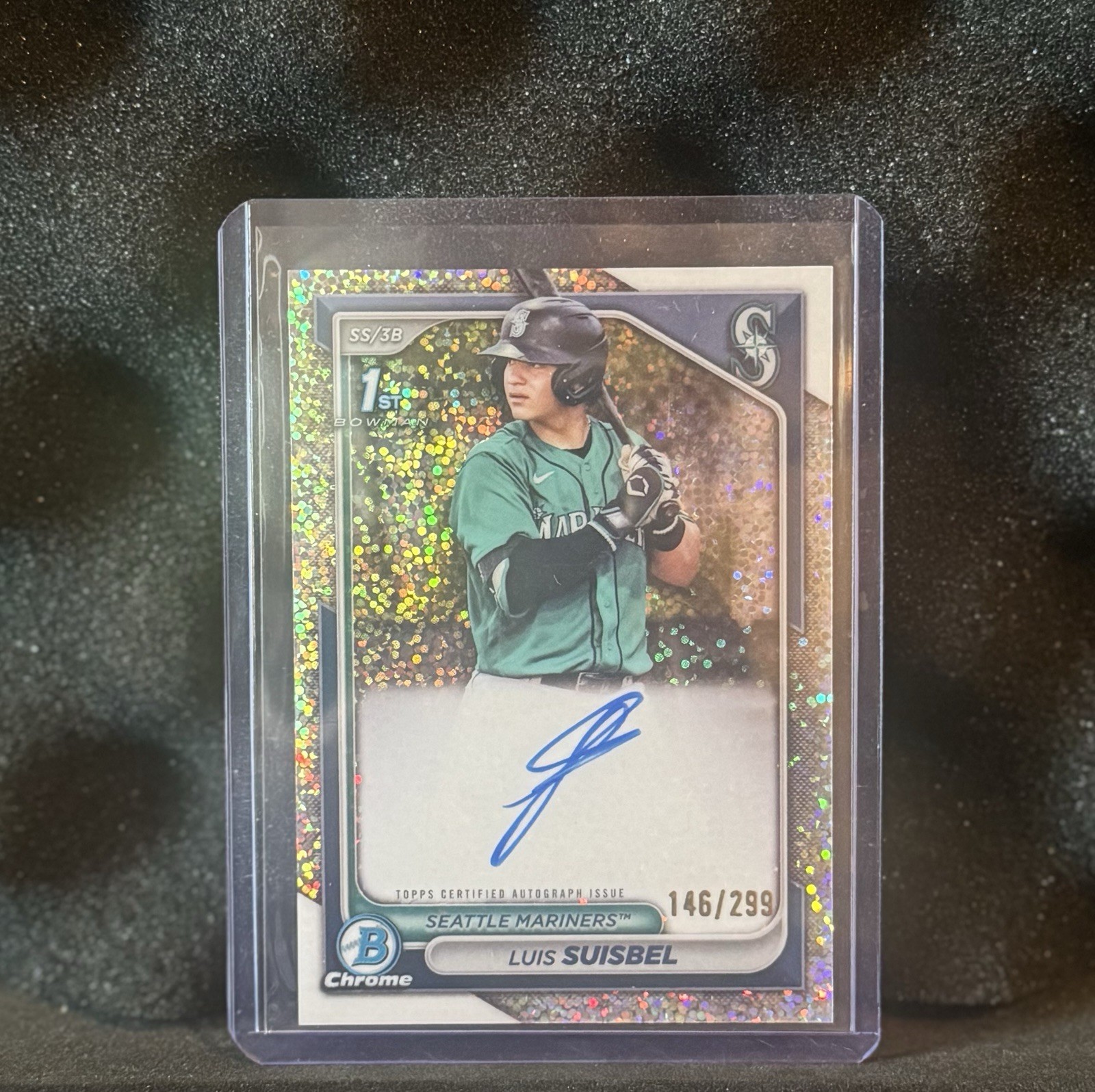 2024 Bowman Chrome 1st Bowman Autograph Luis Suisbel Speckle Refractor /299