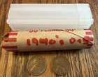 1940 - 1949  D & S LINCOLN WHEAT PENNY ROLL - DENVER & SF  - COIN TUBE - ESTATE