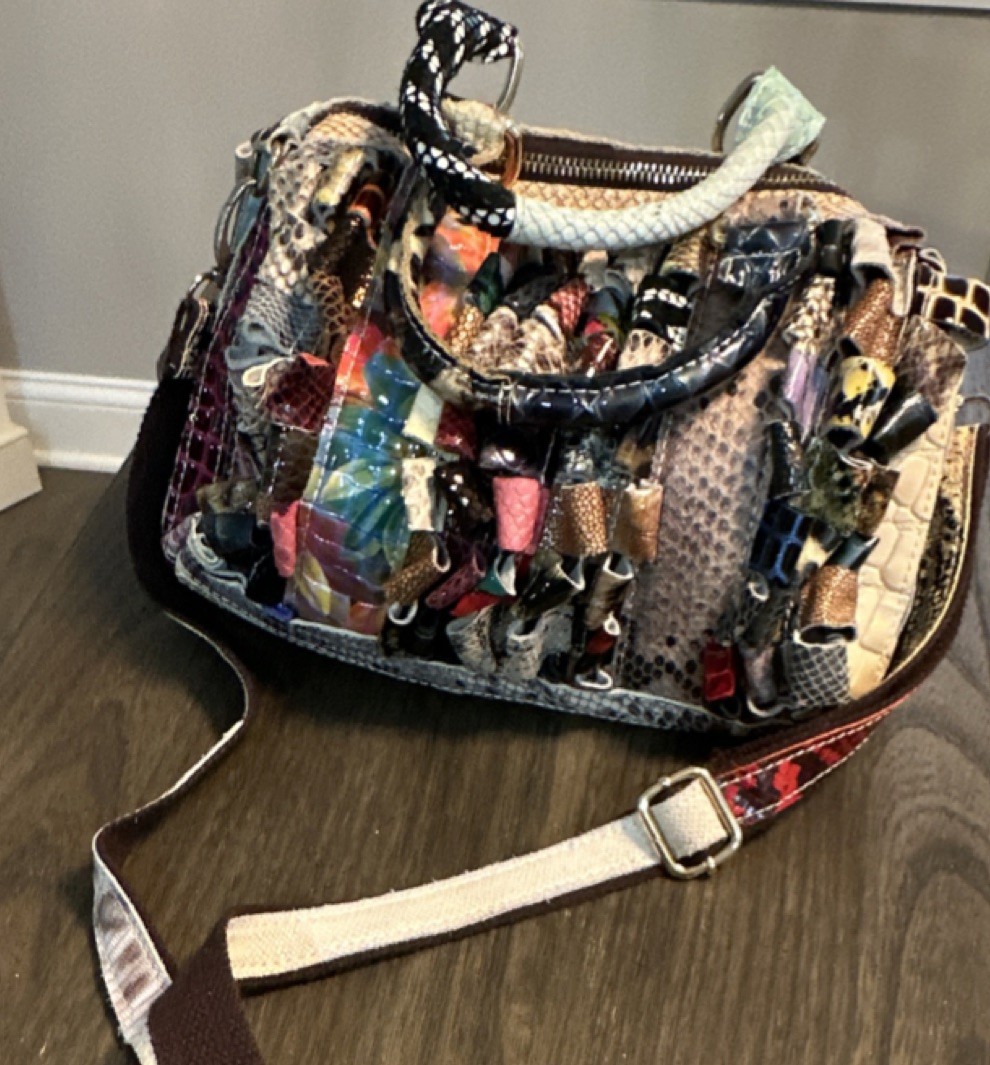 Mary Frances Multicolor Patchwork Satchel Bag wit… - image 2