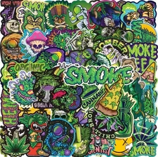 25 Piece Mix Lot 2” 420 Weed Stickers Water Bottles, Waterproof Vinyl