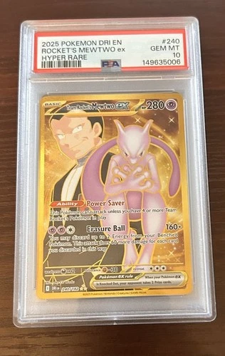 Pokémon Team Rocket's Mewtwo ex 240/182 Destined Rivals Hyper Rare Holo PSA 10