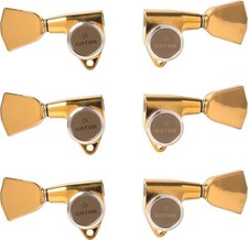 Gotoh Magnum Lock-Trad 3 3 Guitar Tuners with Keystone Knobs, Gold