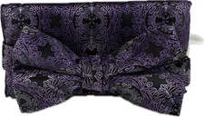 Stacy Adams Men's Bow Tie Hanky Set Purple Charcoal Gray Lavender Black Silver