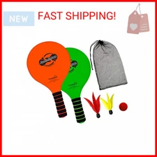 Jazzminton Lite – Indoor & Outdoor Game for Family and Friends – 2 Paddles, 2 Bi