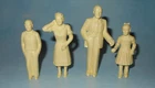 Vintage 1950s Marx Plastic 3 Inch Doll House Family of 4