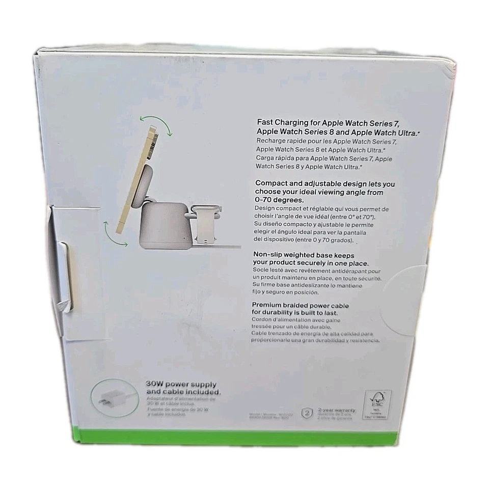 Base de carga inalámbrica Belkin 2 en 1 con MagSafe - Arena Foto 2 de 4