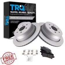 TRQ Rear Brake Pad and Rotor Set Ceramic G Coated Vented Rotors Compatible wi...