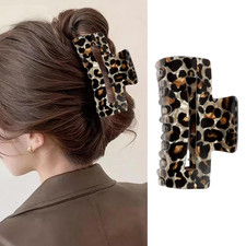 Autumn Brown Hair Clips Leopard Print Hair Claw Clip Medium Square Strong Hold H