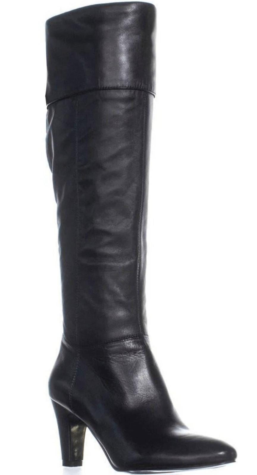 MAX DE CARLO Italian Made Black Leather Knee High Boot Size 9B