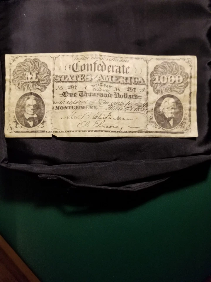 3 REPRODUCTION 1000 BILL 2-8894 PHILADELPHIA-1 CONFEDERATE 1000 MONTGOMER AS IS - Image 4 of 4