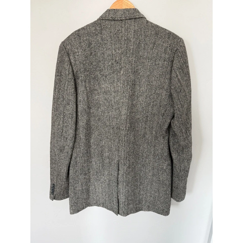 Jaqueta Harris Tweed Blazer de Lã Espinha de Arenque Tecido à Mão Casaco Esportivo Clássico Masculina 44L - Imagem 3 de 4