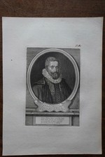 PORTRAIT PAUL PHELYPEAUX DE PONTCHARTRAIN ORIGINAL 18TH CENTURY ENGRAVING,