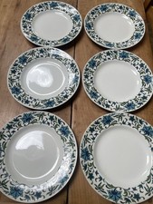 Vintage Midwinter Set of 6 Plates Retro Staffordshire England Tableware Floral