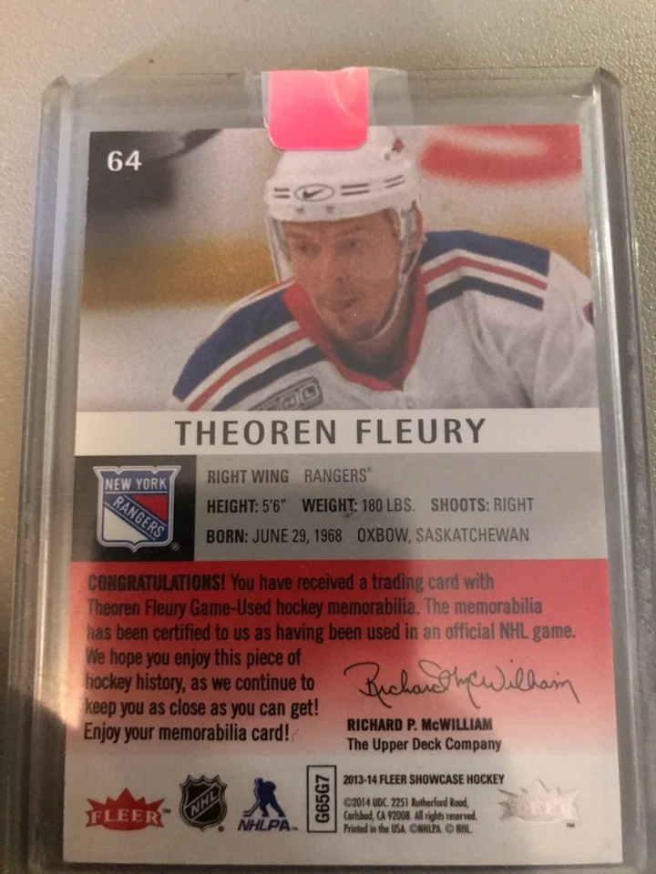 Parche Fleer Theoren Fleury 2014 rojo brillante 25/36 Foto 2 de 2
