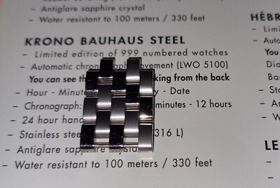 ALAIN SILBERSTEIN ORIGINAL STAHLGLIED 17mm (1 STÜCK) KRONO BAUHAUS KRONOMARINE ++
