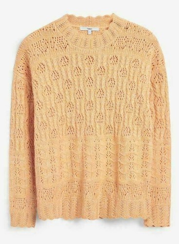 Ladies Ochre Stitch Scalloped Detail 