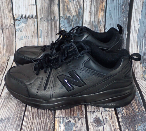 New Balance 608 V5 Mens 11.5 Wide 4E Shoes Black Leather Sneakers Slip Resistant - Picture 2 of 9