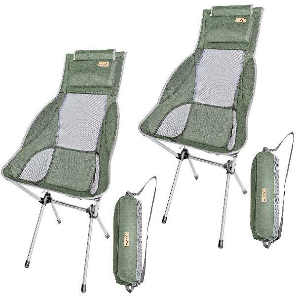 camping chair with headrest