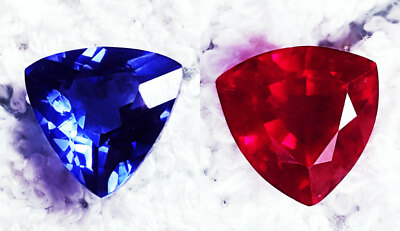 Natural Ruby & tanzanite Between 8 to 10 Ct Pair Certified Loose Gemstone R16
