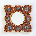 Red Diamond/Square Small Mirror Wall Decorative | Diamond Accent Mirror for Wall