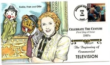 WWLF US COLLINS CACHET FDC CELEBRATE THE CENTURY CTC 3186f TV ENTERTAINS AMERICA