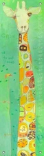 Oopsy Daisy Grow Giraffe Growth Chart Green Canvas 42 inch X 12 inch NEW