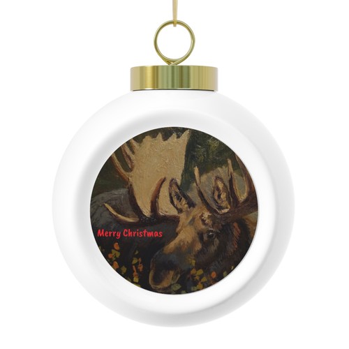 Rustic Moose Ceramic Christmas Ornament Cottagecore - Picture 6 of 9