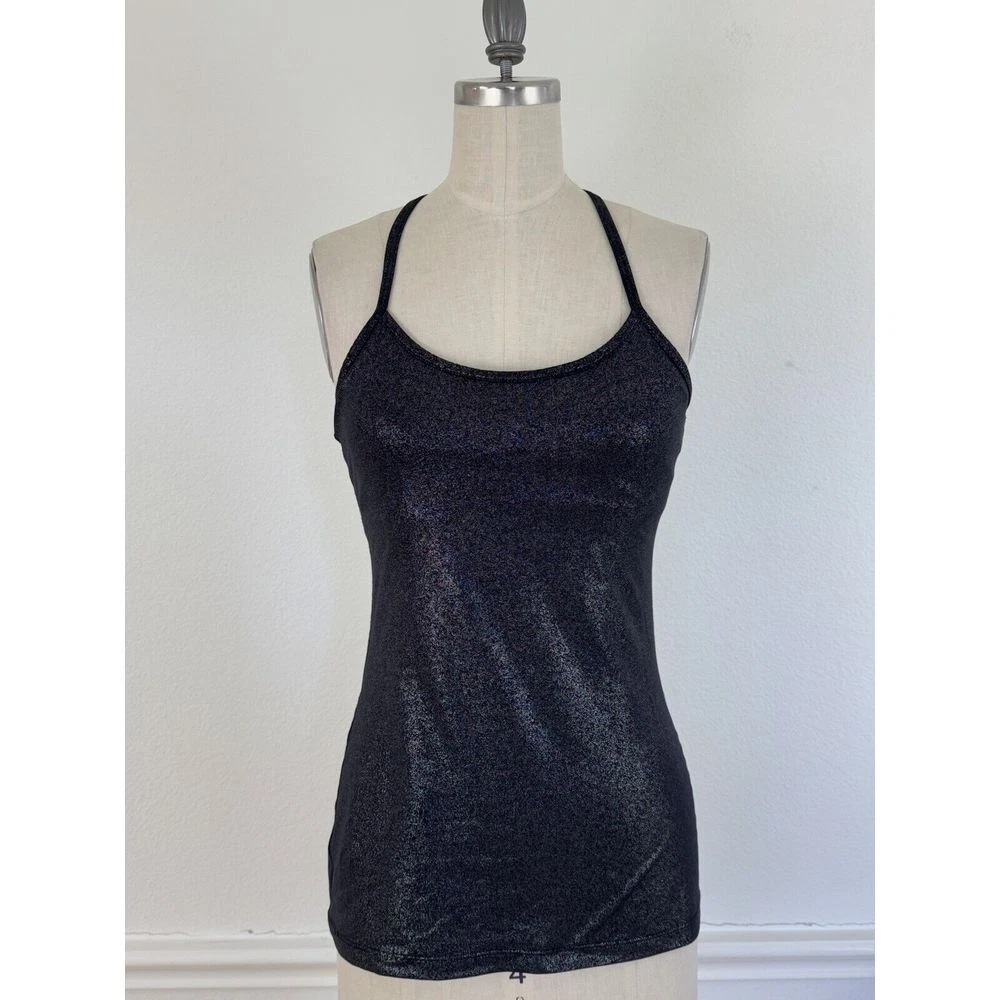 beyond-yoga racerback glitter sparkle dark night tank-top