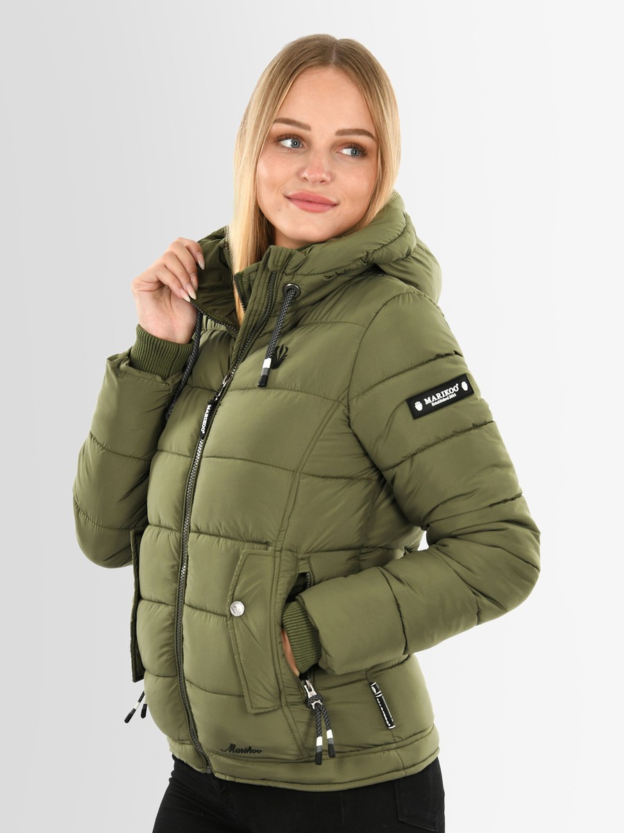 Marikoo Damen Jacke Steppjacke Winterjacke gesteppt Herbst Kapuze