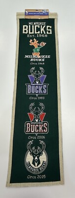 Milwaukee Bucks NBA Basketball Winning Streak Embroidered Heritage Banner