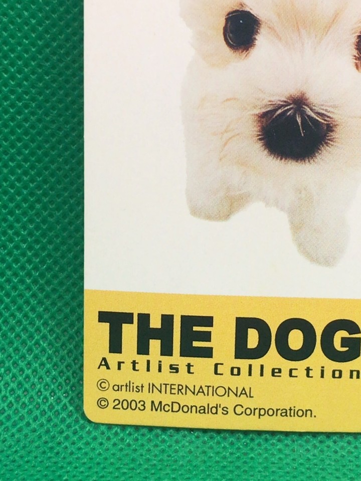 Maltese THE DOG artist collection card McDonald