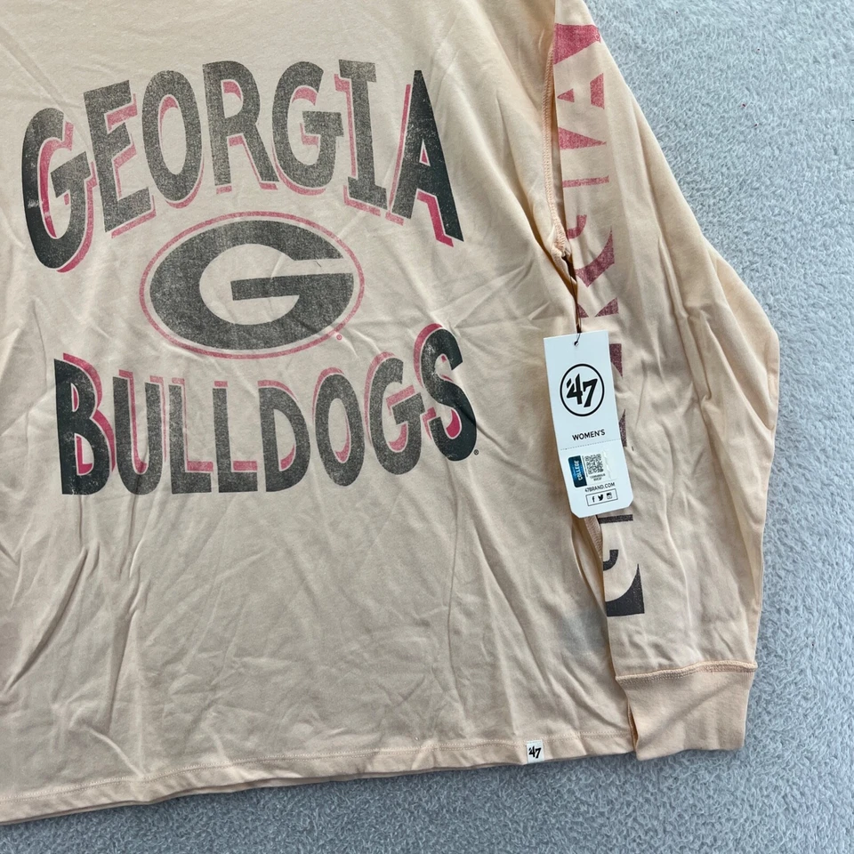 Georgia Bulldogs Shirt Womens Large Orange '47 Brand NCAA College UGA Tee New - Image 3 of 4