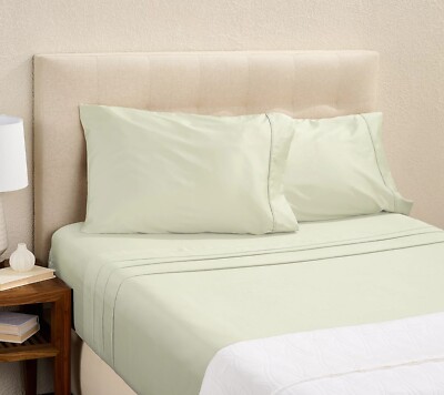 Northern Nights 400TC Cotton Tencel Sheet Set w/ Extra Cases Twin XL SOLID SAGE