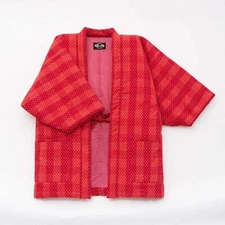 Japanese Warm Wear Kimono Hanten Winter Jacket for Women Red Japan