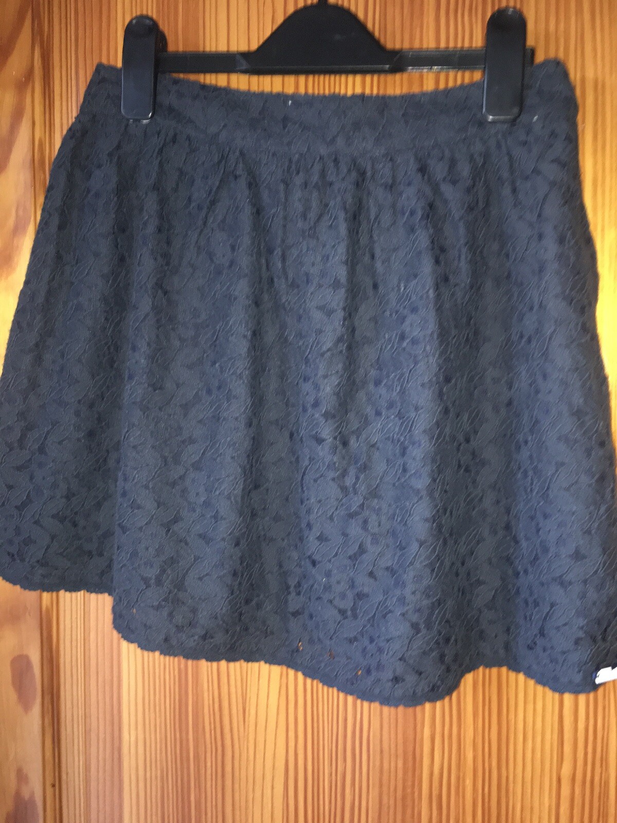 Superdry Navy Lace Pattern Mini Skirt Size 10 New with Tags-image