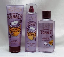 Bath & Body Works Candied Violet Sorbet Body Cream, Shower Gel & Fragrance Mist