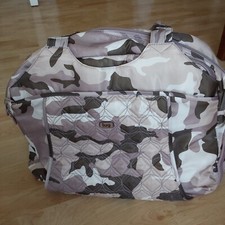 Borsa da viaggio LUG Pontoon Weekender beige mimetica sabbia con manico trolley LEGGI