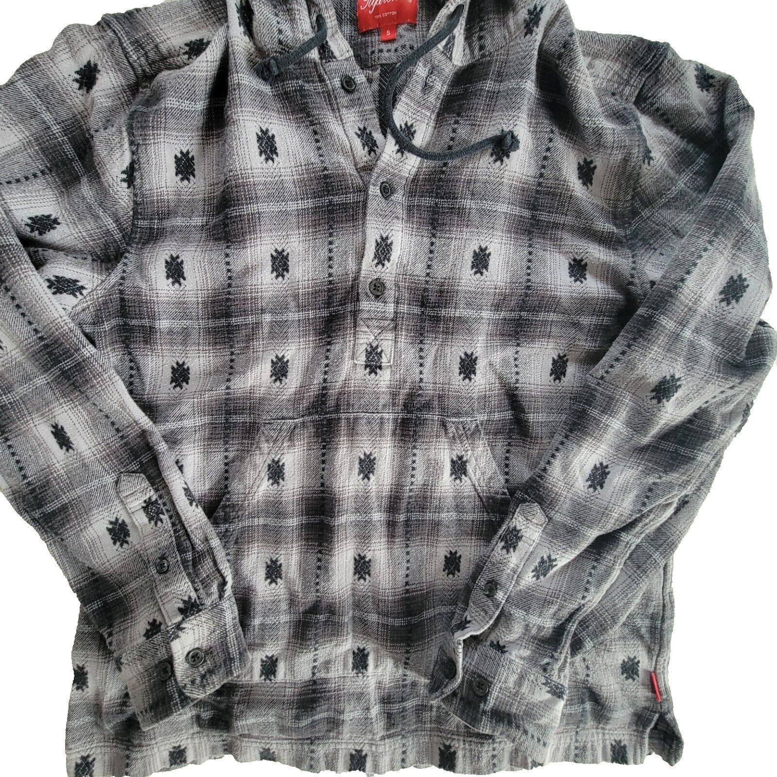 SUPREME Shadow Plaid Hooded Flannel Shirt Men’s  100% Cotton Sz SMALL-----4055