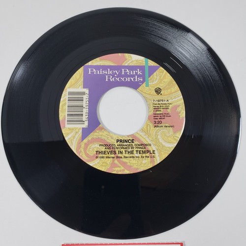 Prince "Thieves In The Temple" 45 Tested Vg+ 1990 Jukebox Title Strip - Picture 2 of 5