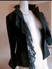 IL PIZZO DI ALBERTA FERRETTI GIACCA PANTALONE SUIT 42 44 Nero Completo Tailleur 