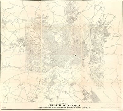22'' x 24'' 1922 Map of Greater Washington