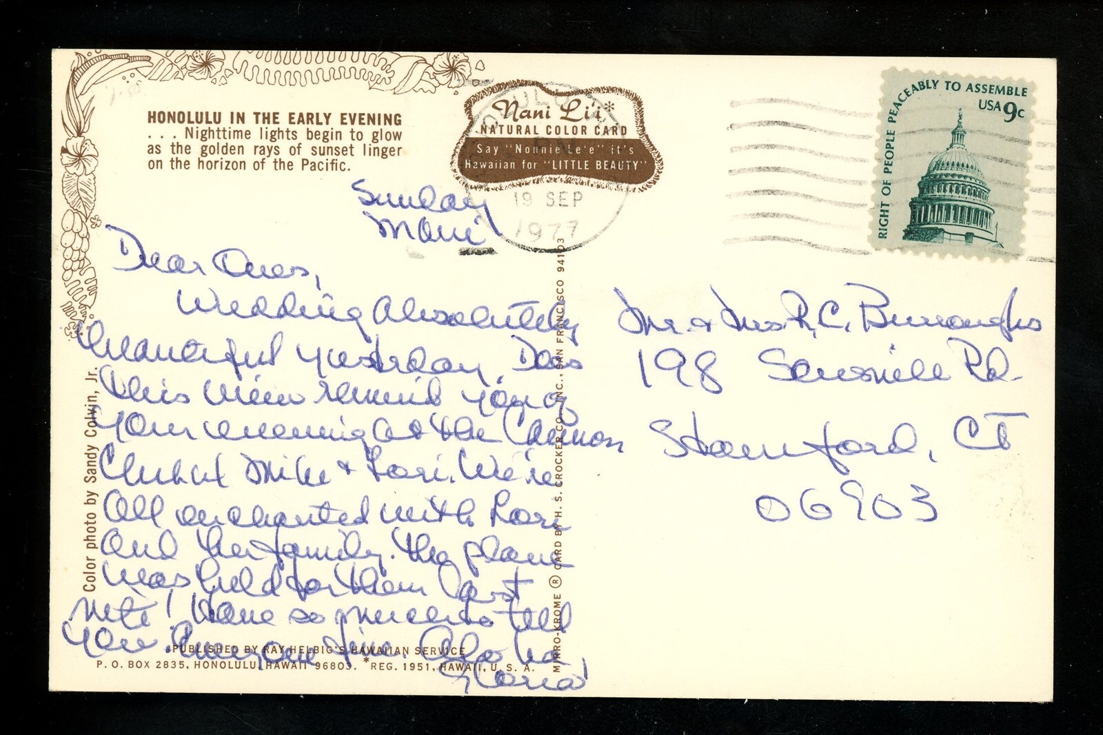 Hawaii HI postcard Honolulu birds eye view chrome eBay