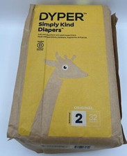 DYPER size 2 12-18 lbs. 32 diapers bundled To Include Size 1 And Newborn
