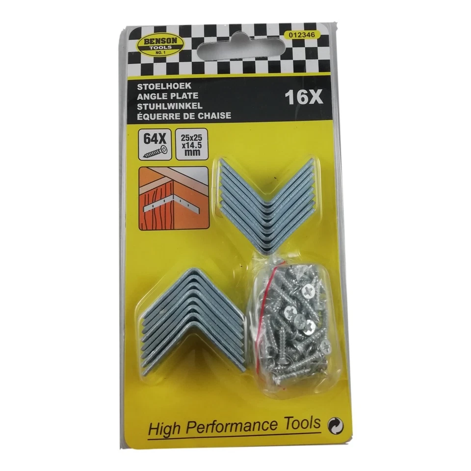 16pcs Equerre de Chaise Meuble 25 x 25 x 14,5 mm Renfort Réparation + Visserie - Imagen 2 de 2